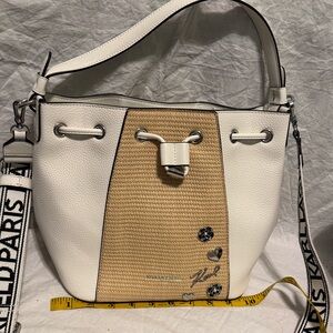 Karl lagerfeld White and Tan Women's Shoulder Bag